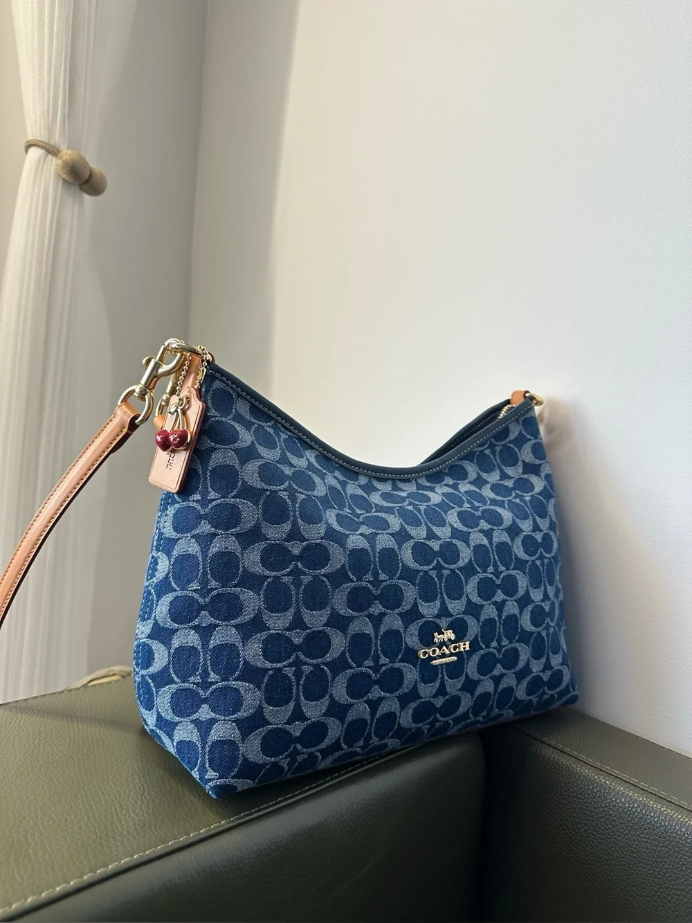 Coach Blue Signature Denim Shoulder Bag